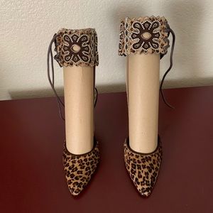 Vintage Brian Atwood Pony Leopard Heel